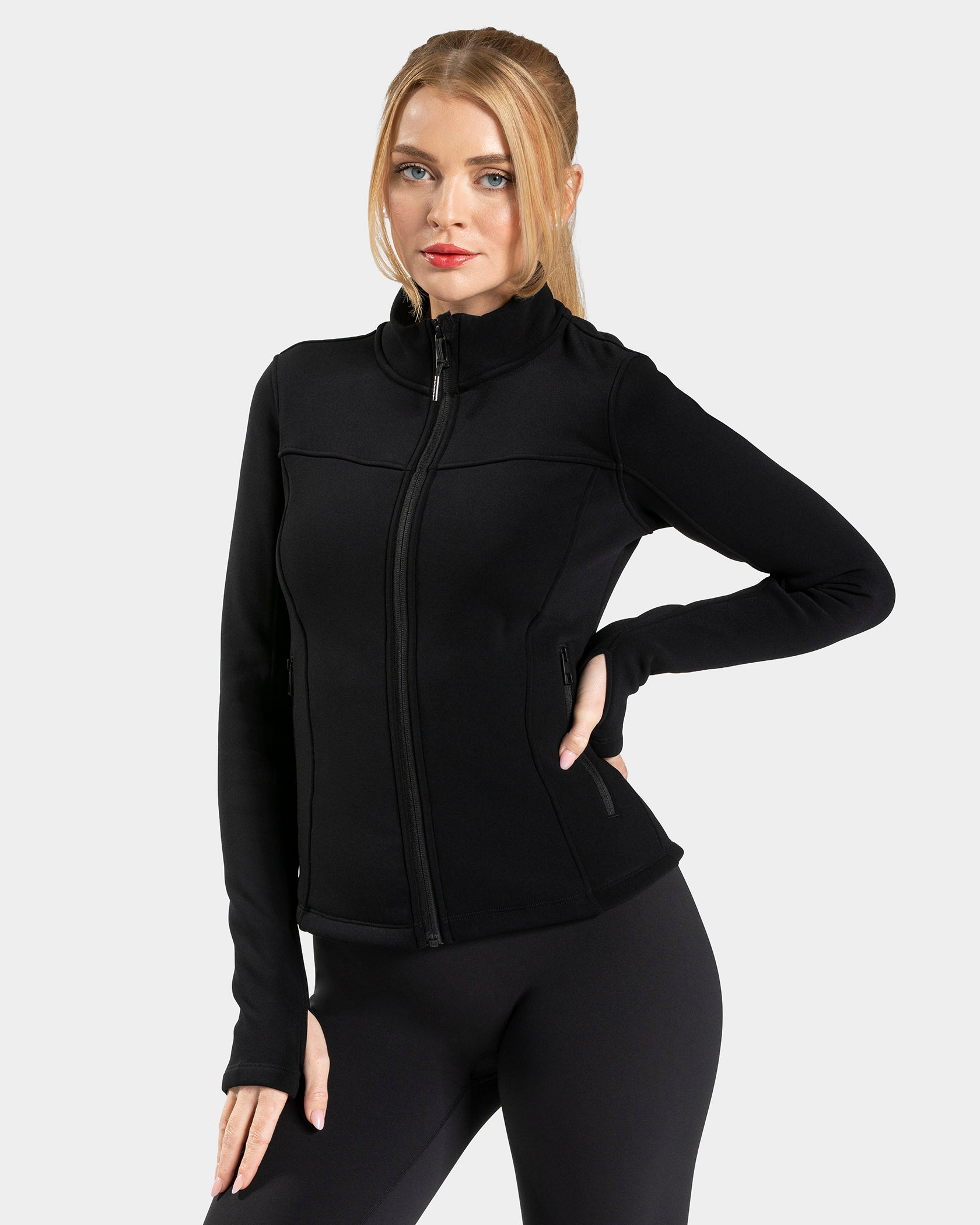 Allrounder Shaping Zip Jacke Extra Warm "Schwarz"