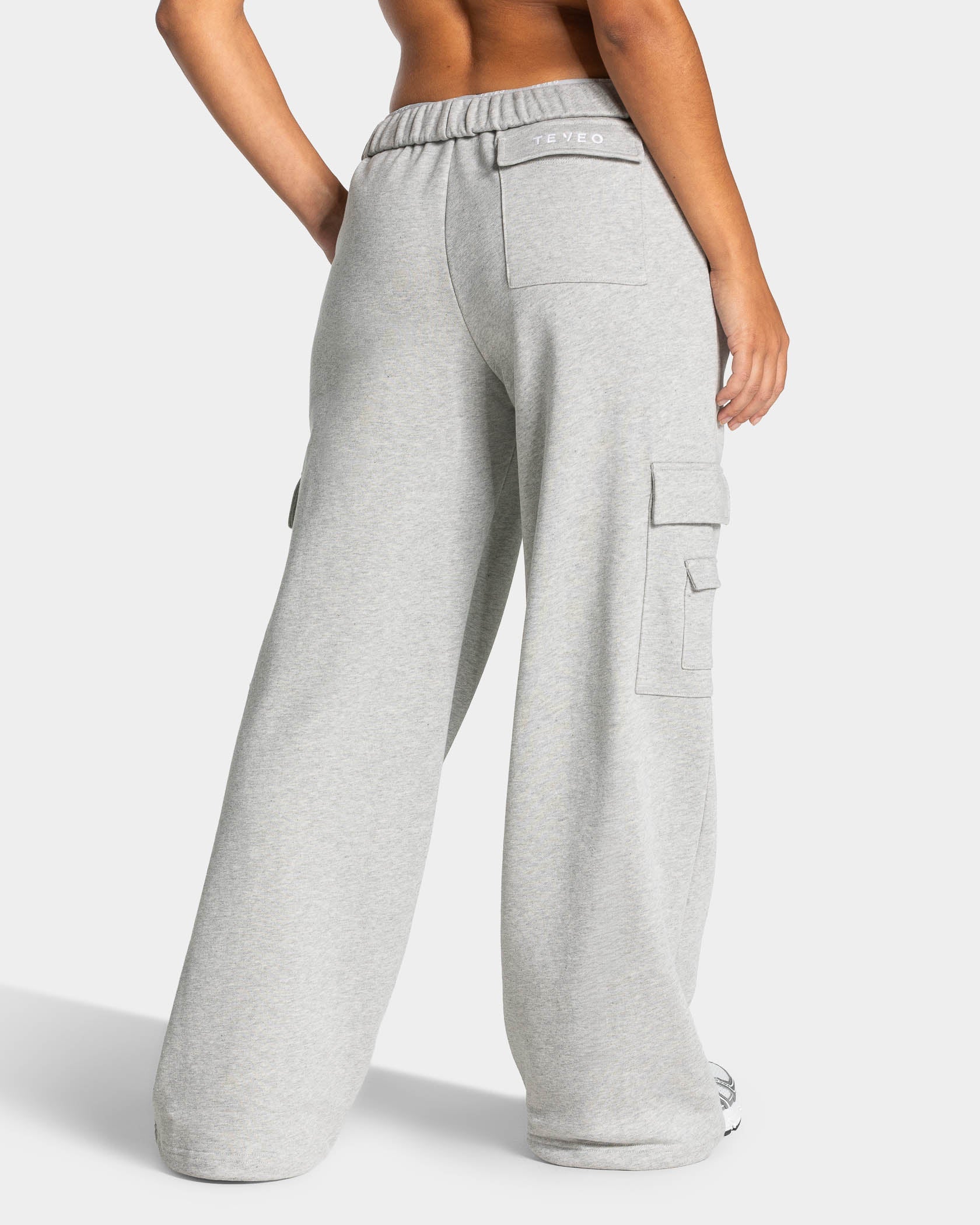 Lift Wide Leg Cargo Jogger "Hellgrau Meliert"
