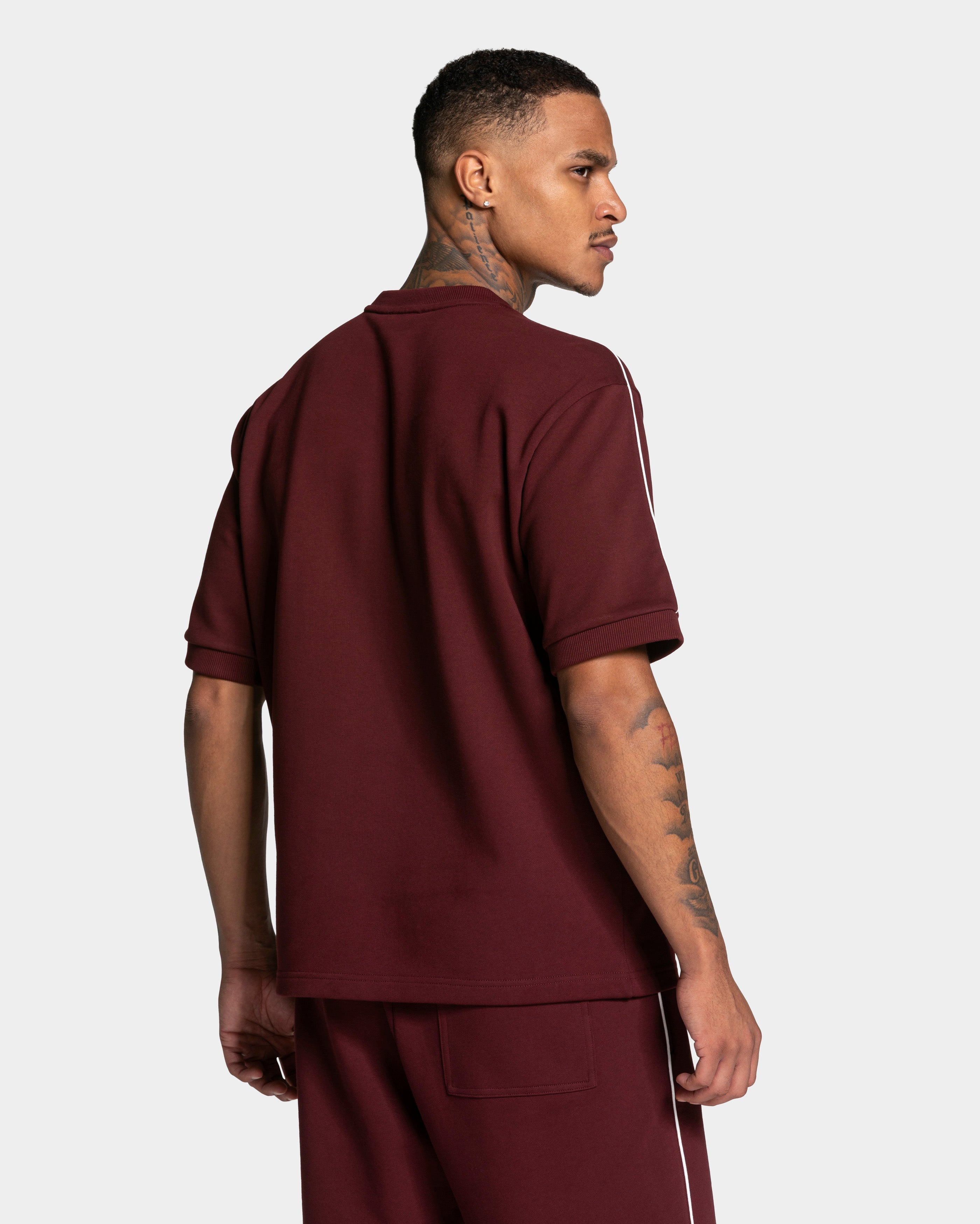 Contrastline Oversized T-Shirt "Weinrot"