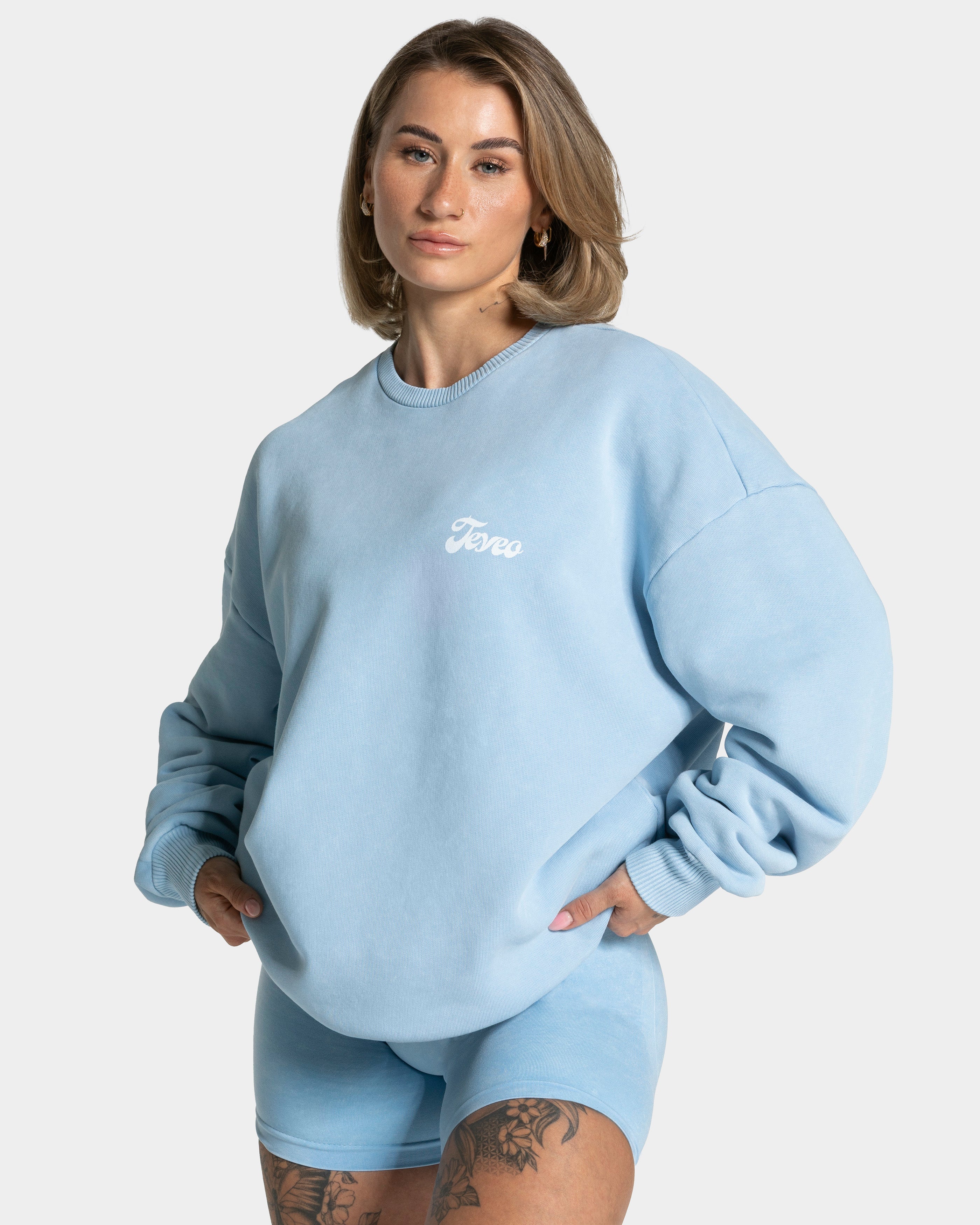 Acid Oversized Sweater "Babyblau"
