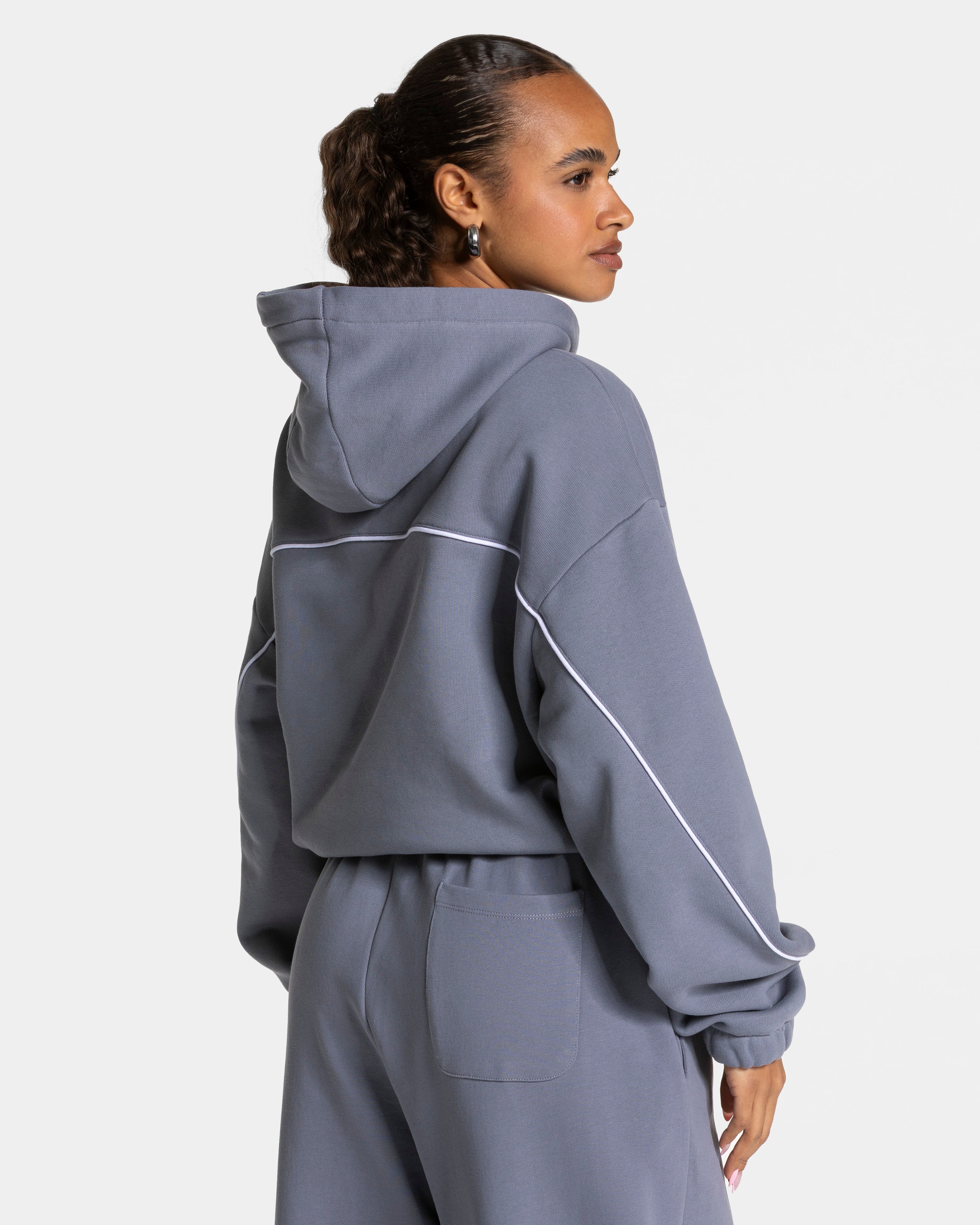 Contrastline Hooded Sweater "Eisgrau"