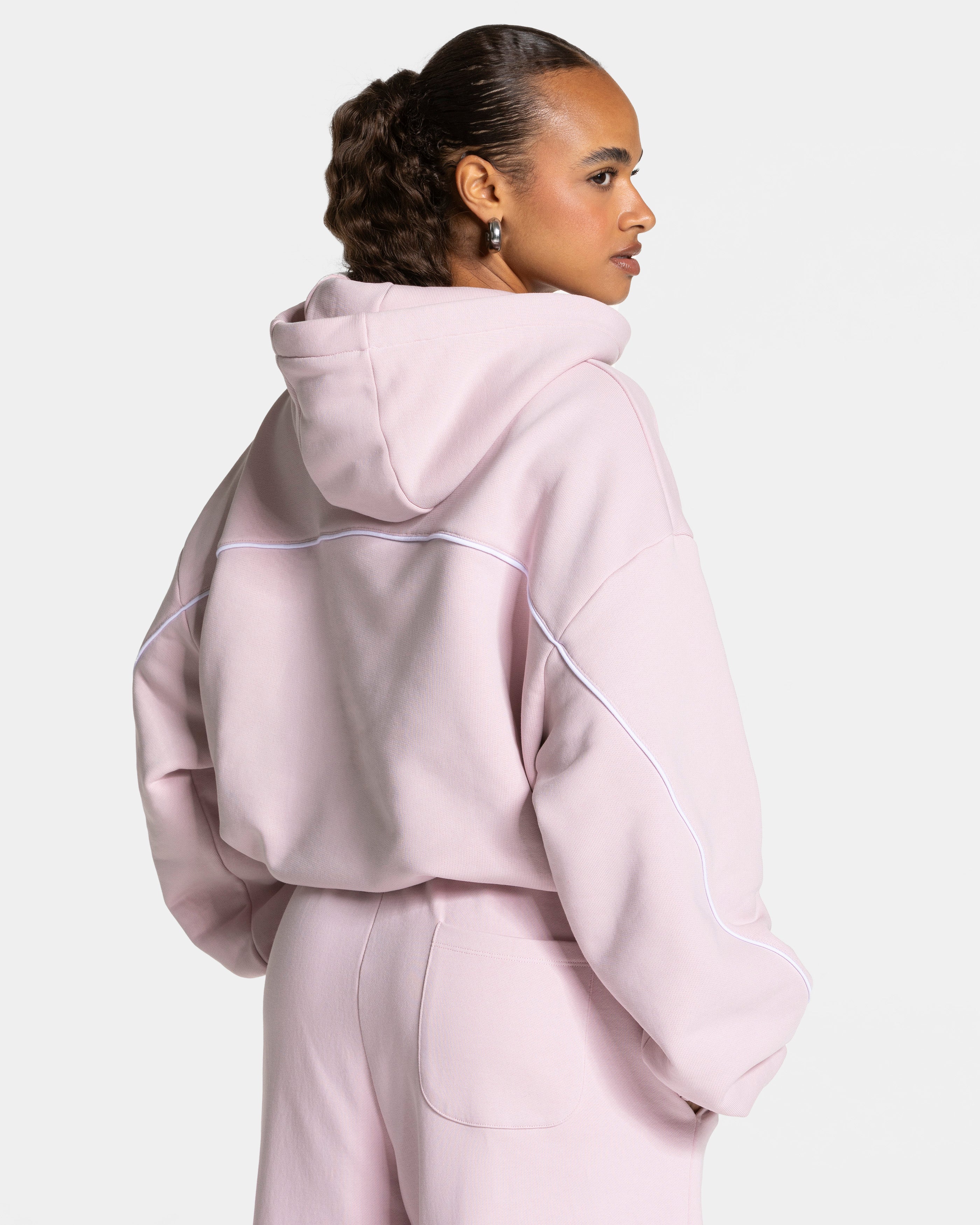 Contrastline Hooded Sweater "Rosa"